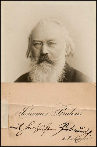 Brahms, Johannes. (1833–1897) Autograph Note on Calling Card