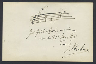 Brahms, Johannes. (1833–1897) Piano Concerto no. 1 - Autograph Musical Quotation