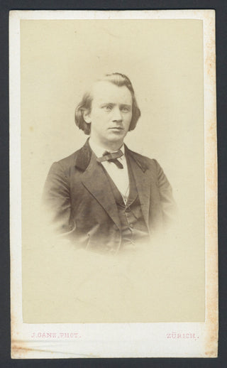 Brahms, Johannes. (1833–1897) Early Original CDV Photograph