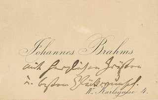 Brahms, Johannes. (1833–1897) Autograph Calling Card