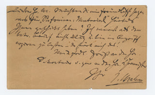 Brahms, Johannes. (1833–1897) [Mandyczewski, Eusebius. (1857–1929)] Autograph Letter