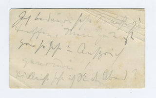 Brahms, Johannes. (1833–1897) " My time is so busy!" - Visiting Card with Autograph Note