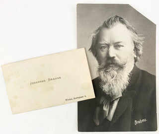 Brahms, Johannes. (1833–1897) " My time is so busy!" - Visiting Card with Autograph Note