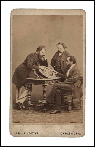 Brahms, Johannes. (1833–1897) & Levi, Hermann. (1839–1900) & Allgeyer, Julius. (1829–1900) Early CDV Photograph with Levi and Allgeyer