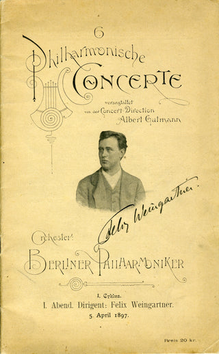 Brahms, Johannes. (1833–1897) Brahms' Death Announcement, a Ticket to his Funeral and Original Program from a Concert in his Memory