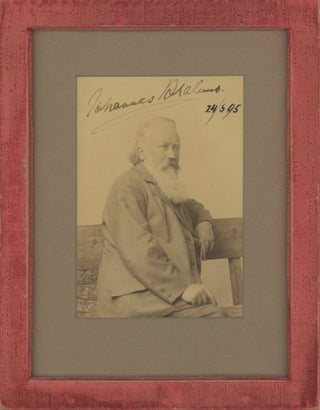 Brahms, Johannes. (1833–1897) Signed Cabinet Photograph - dated during "a quite wonderful intermezzo of the loveliest of snow landscapes in the middle of summer"