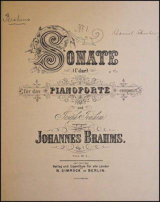 Brahms, Johannes. (1833–1897) Sammelband of Works for Piano