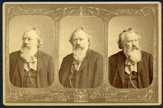 Brahms, Johannes. (1833–1897) Original Triplex Portrait Photograph