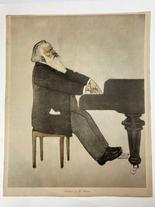 Brahms, Johannes. (1833–1897) [Beckerath, Willy von. (1868–1938)] "Brahms at the Piano" Print