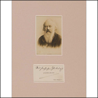 Brahms, Johannes. (1833–1897) Autograph Note on Calling Card