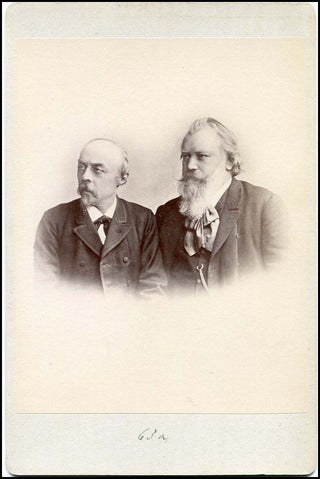 Brahms, Johannes. (1833–1897) & Bülow, Hans Von. (1830–1894) Original Cabinet Photograph with Von Bülow