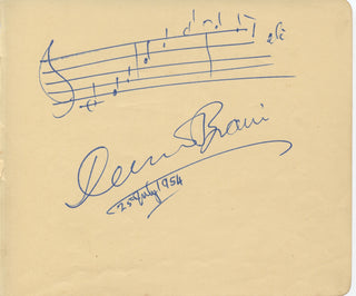 Brain, Dennis. (1921 - 1957) Autograph Musical Quotation Signed