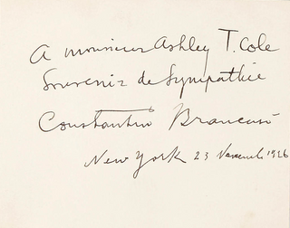 Brâncusi, Constantin. (1876–1957) Autograph Signature