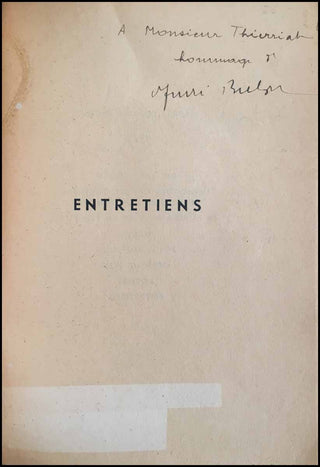 Breton, André. (1896 - 1966) Entretiens - SIGNED