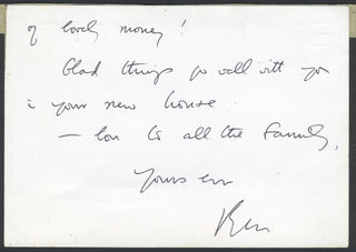 Britten, Benjamin. (1913–1976) Autograph Note about the 1969 Snape Maltings Fire