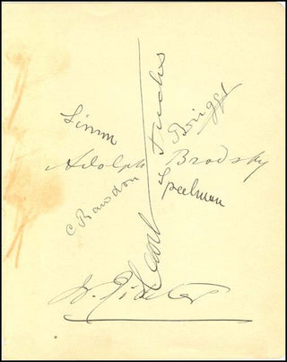 Brodsky, Adolph. (1851 - 1929) Autograph Signatures