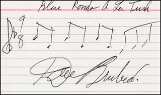 [Jazz & Song] Brubeck, Dave. (1920-2012) Autograph Musical Quotation, "Blue Rondo a la Turk."