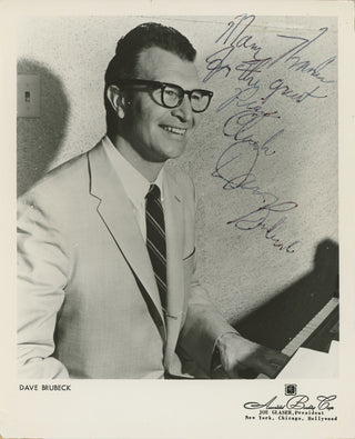 [Jazz & Song] Brubeck, Dave. (1920-2012) Signed Photograph