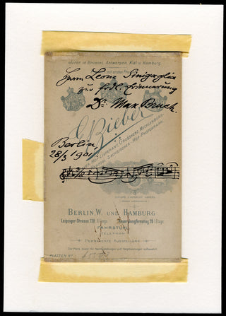 Bruch, Max. (1838-1920) [Sinigaglia, Leone. (1868-1944)] Signed Photograph with Autograph Musical Quotation of the VIOLIN CONCERTO NO.1