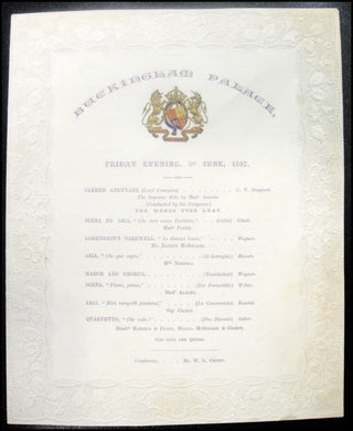 [Buckingham Palace] Ciampi, Patey, Albani, Nordica etc.  Rare 1887 Program from Command Performance for Queen Victoria