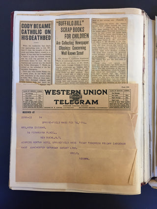 Cody, William F., "Buffalo Bill". (1846–1917) Archive Including Cody Family Memorial Scrapbook, Signed Photograph, Signed Book, Original Photographs, Cody's Personal Grooming Kit & Meerschaum Pipe, and two newly discovered photographs, one being one of th