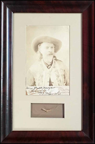 [History & Culture] Cody, William F., "Buffalo Bill". (1846 - 1917) Signed Photograph and Lock of Hair