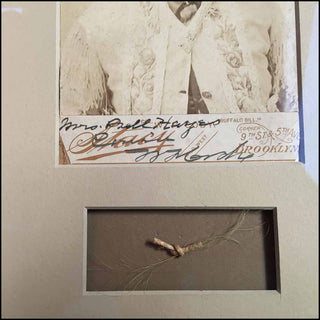 [History & Culture] Cody, William F., "Buffalo Bill". (1846 - 1917) Signed Photograph and Lock of Hair