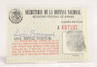 Buñuel, Luis. (1900–1983) Signed Firearms Permit