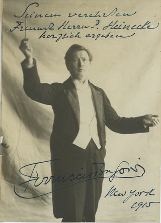 Busoni, Ferruccio. (1866-1924) Signed Photograph to the US Director of Breitkopf & Haertel