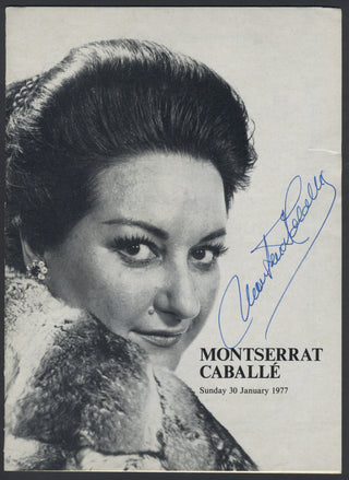 Caballé, Montserrat. (b. 1933) Signed Recital Program