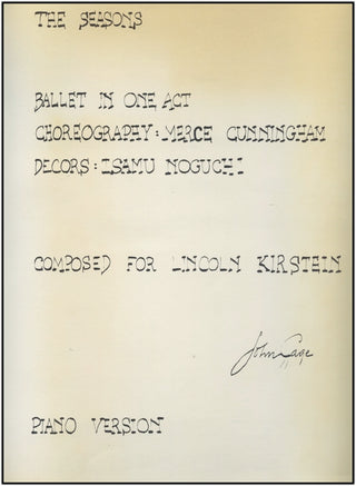 Cage, John. (1912–1992) The Seasons - Ballet in One Act.