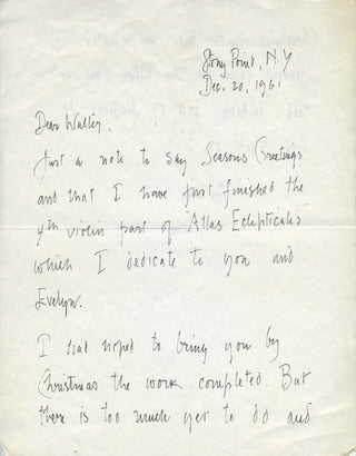 Cage, John. (1912–1992) Small Archive of Correspondence, 1961–1990