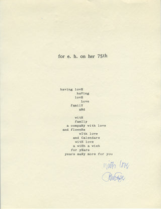 Cage, John. (1912–1992) Small Archive of Correspondence, 1961–1990