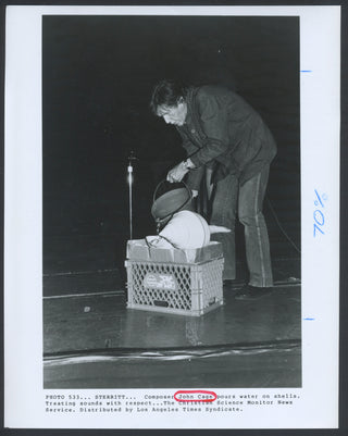 Cage, John. (1912–1992) "Treating Sounds with Respect" - Press Photograph