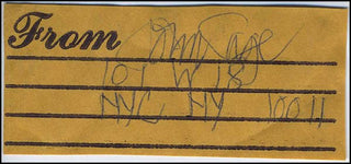 Cage, John. (1912–1992) Autograph Signed Address Panel