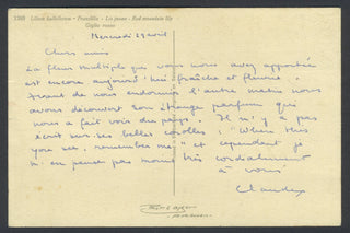 Cahun, Claude. (1894–1954) [Desnos, Robert. (1900–1945)] Autograph Postcard to Robert Desnos