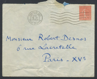 Cahun, Claude. (1894–1954) [Desnos, Robert. (1900–1945)] Autograph Postcard to Robert Desnos