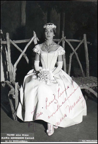 Callas, Maria. (1923–1977) Signed Photograph, "La Sonnambula."