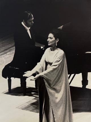 Callas, Maria. (1923-1977) [Gallegos, Beverley.] Original Photograph on stage at Carnegie Hall, May 3, 1974