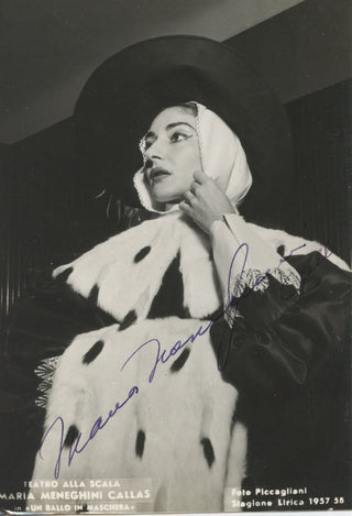 Callas, Maria. (1923–1977) Signed Photograph in "Un Ballo in Maschera"