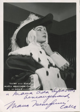 Callas, Maria. (1923–1977) Signed Photograph in "Un Ballo in Maschera"