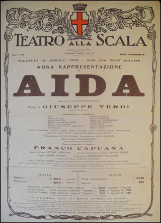 Callas, Maria. (1923–1977) Rare playbill from Callas's first La Scala Production