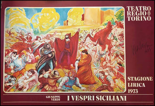 Callas, Maria. (1923–1977) & Di Stefano, Giuseppe. (1921–2008) Signed Large "I Vespri Siciliani" Poster