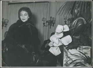 [Malibran, Maria. 1808–1836] Callas, Maria. (1923–1977) Original Photograph of Callas paying Hommage to Malibran