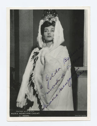 Callas, Maria. (1923–1977) Signed Photograph in Fedora