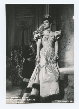 Callas, Maria. (1923–1977) Signed Photograph in Fedora