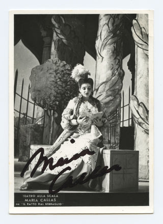 Callas, Maria. (1923–1977) Signed Photograph in Il Ratto dal Serraglio