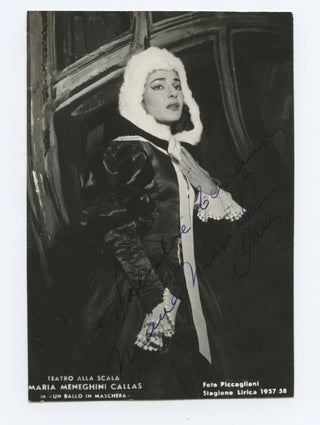 Callas, Maria. (1923–1977) Signed Photograph in Un Ballo in Maschera