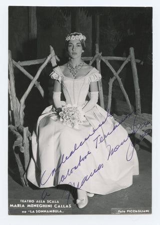 Callas, Maria. (1923–1977) Signed Photograph in La Sonnambula