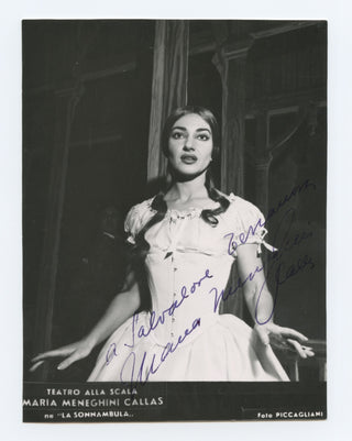 Callas, Maria. (1923–1977) Signed Photograph in La Sonnambula